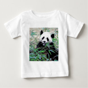 T-shirt Pour Bébé Panda mangeant des feuilles