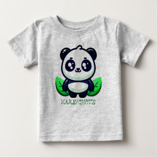 T-shirt Pour Bébé Panda Mignon Premium Et Feuilles