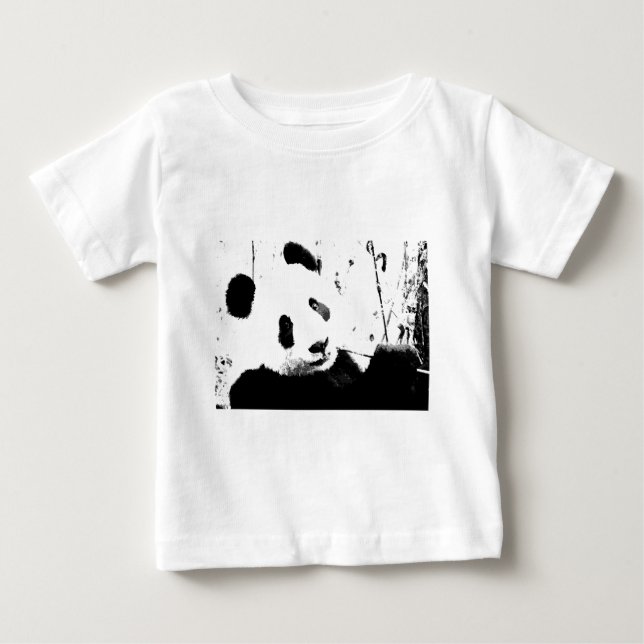 T-shirt Pour Bébé Panda noir et blanc (Devant)