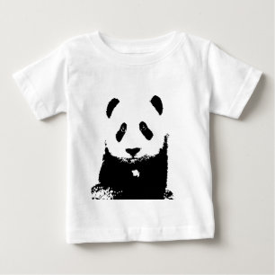 T-shirt Pour Bébé Panda noir et blanc
