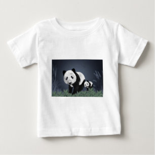 T-shirt Pour Bébé panda ours mignon animal câlin noir blanc doux