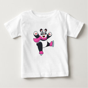 T-shirt Pour Bébé Panda Patinage sur glace Patins sur glace
