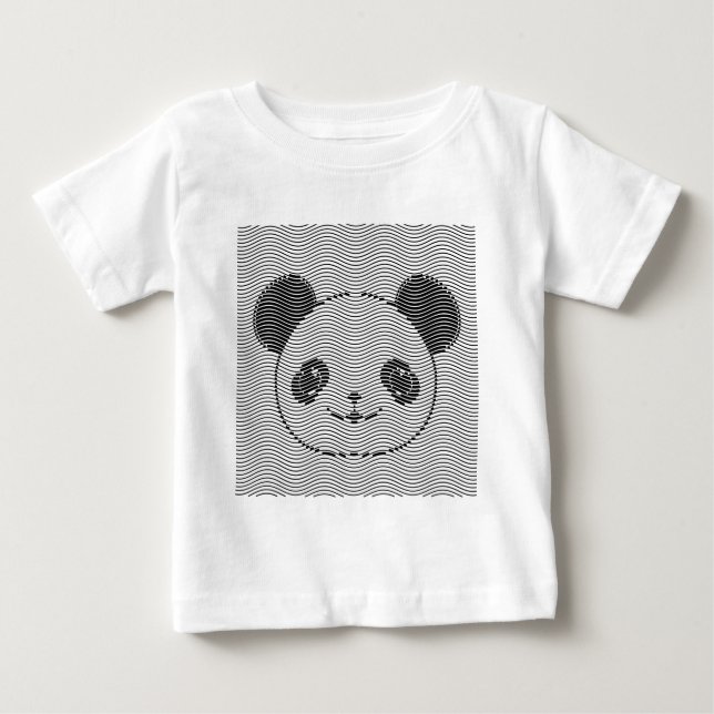 T-shirt Pour Bébé Panda Porte Face Sur La Vague Motif (Devant)