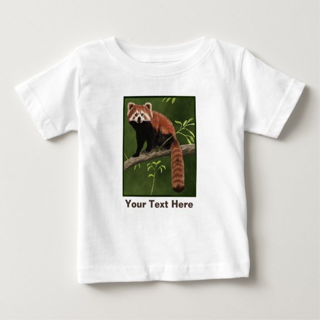 T-shirt Pour Bébé Panda rouge (Devant)