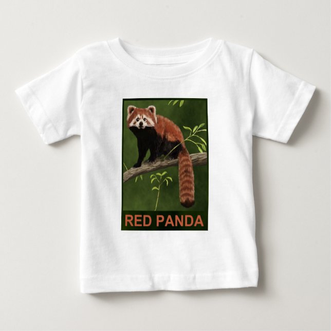 T-shirt Pour Bébé Panda rouge (Devant)
