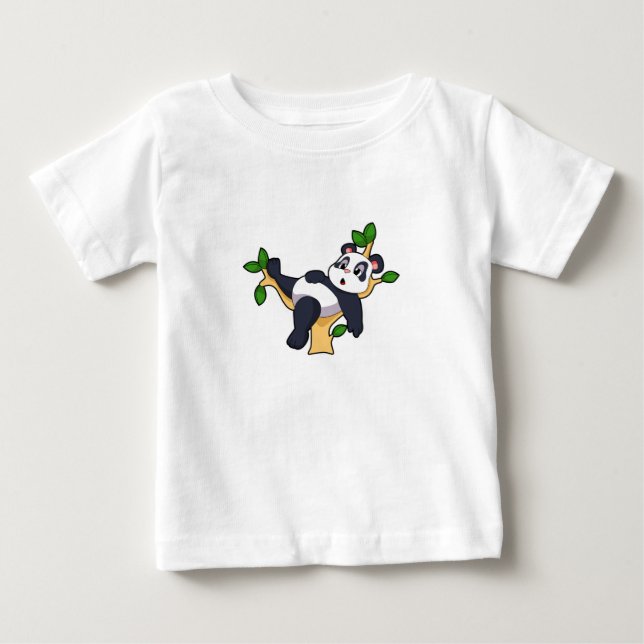 T-shirt Pour Bébé Panda sur arbre (Devant)