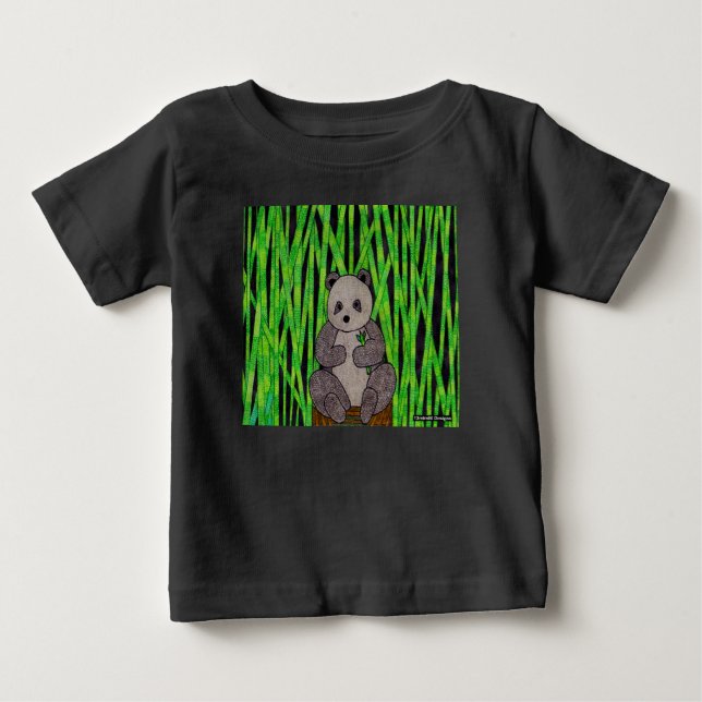 T-shirt Pour Bébé Panda (vif) - T-Shirt Bébé (Devant)