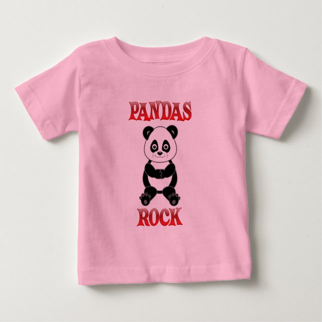 T-shirt Pour Bébé Pandas Rock (Devant)
