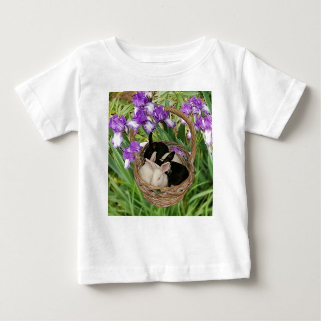 T-shirt Pour Bébé Panier adorable de lapins (Devant)