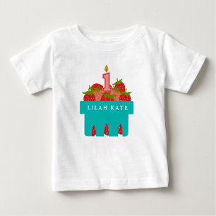 T-shirt Pour Bébé Panier de fraises Berry Premier anniversaire