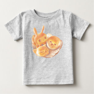 T-shirt Pour Bébé Panier de pain animal : Bichon souriant, Lapin et 