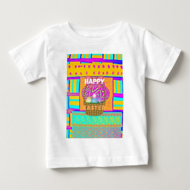 T-shirt Pour Bébé Panier de Pâques et d'Oeufs inspirés de l'Afrique  (Devant)