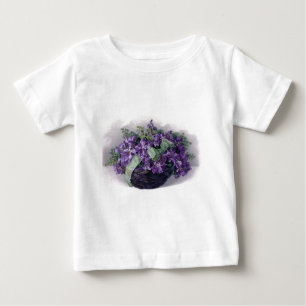 T-shirt Pour Bébé Panier vintage de violettes