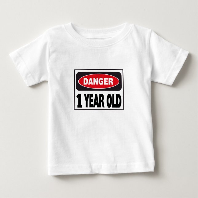 T-shirt Pour Bébé Panneau de danger 1 an (Devant)