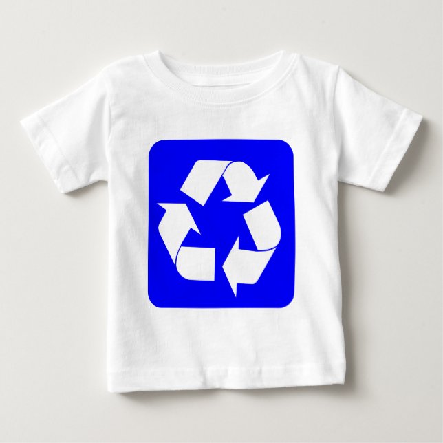 T-shirt Pour Bébé Panneau de recyclage - Bleu (Devant)