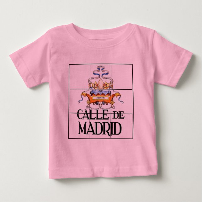 T-shirt Pour Bébé Panneau de rue Calle de Madrid (Devant)