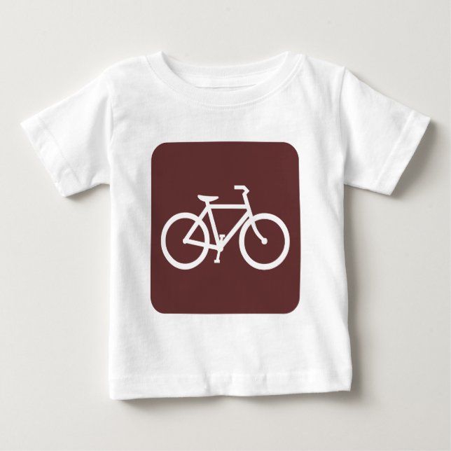 T-shirt Pour Bébé Panneau de vélo - Brown foncé (Devant)