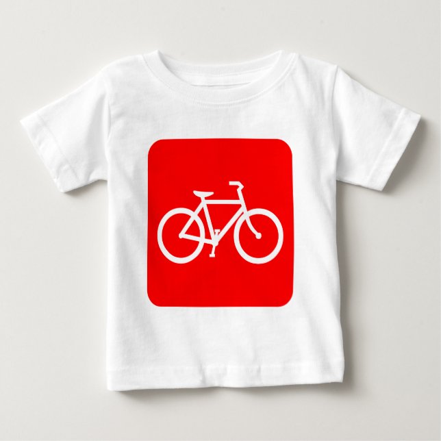 T-shirt Pour Bébé Panneau de vélo - Rouge (Devant)