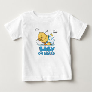 T-shirt Pour Bébé Panneau de voiture 'Bébé à bord' avec poussin endo
