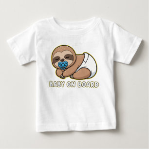 T-shirt Pour Bébé Panneau de voiture "Bébé paresseux mignon endormi 