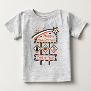 T-shirt Pour Bébé Panneau d'Halloween Vintage rétros - Tricoter ou t