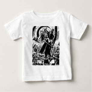 T-shirt Pour Bébé Panneau du Corps de Lanterne Noire - Noir et Blanc