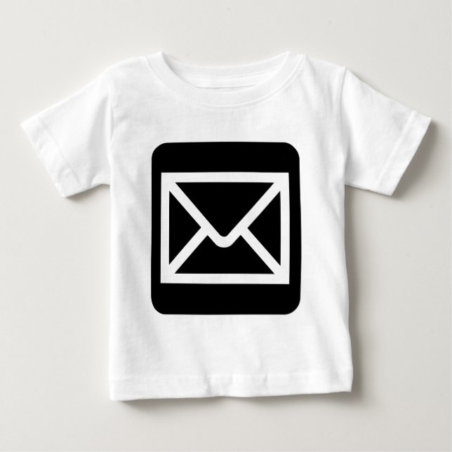 T-shirt Pour Bébé Panneau Enveloppe - Noir (Devant)