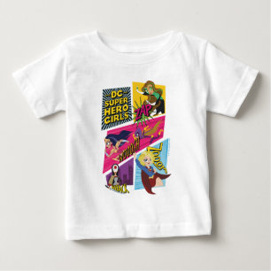 T-shirt Pour Bébé Panneaux d'action pour filles Super Hero DC