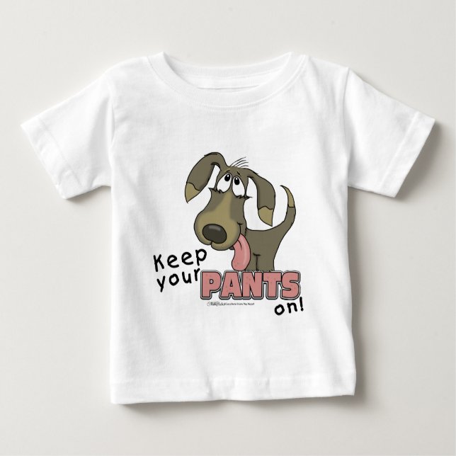 T-shirt Pour Bébé Pantalon de garde-chien (Devant)