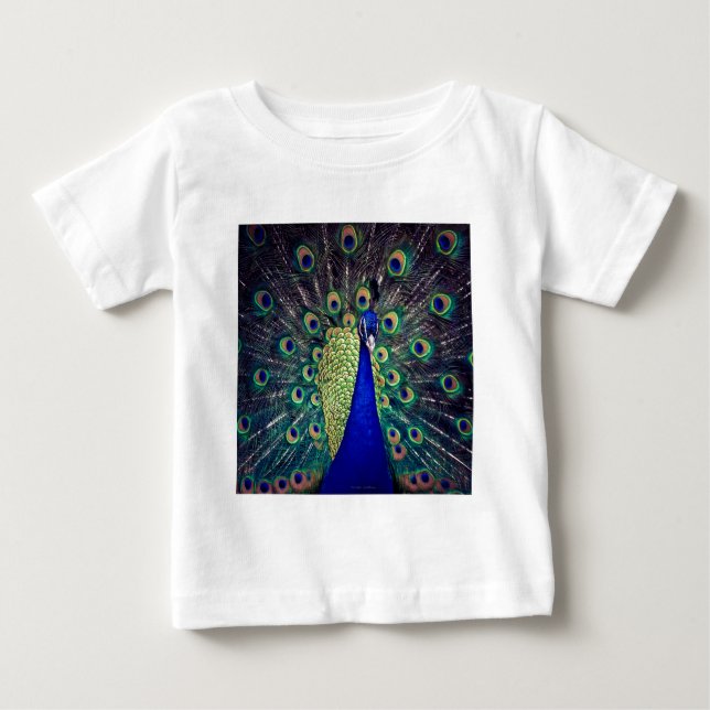 T-shirt Pour Bébé Paon bleu cobalt (Devant)