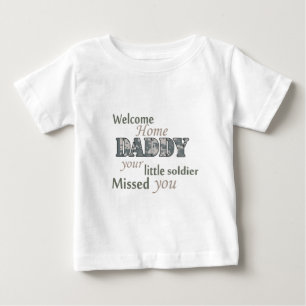 T-shirt Pour Bébé Papa à la maison bienvenu - "petit soldat "