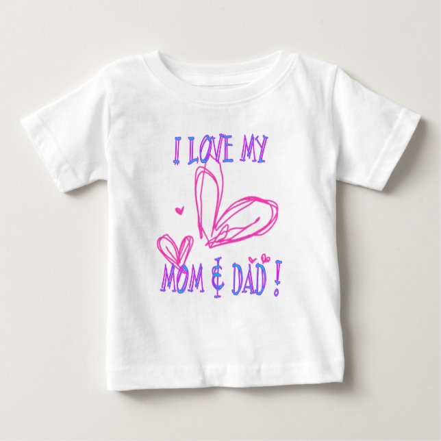 T-shirt Pour Bébé Papa de maman d'amour (Devant)