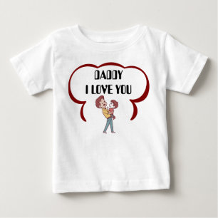 T-shirt Pour Bébé Papa Je T'Aime Mignonne Cartoon Baby