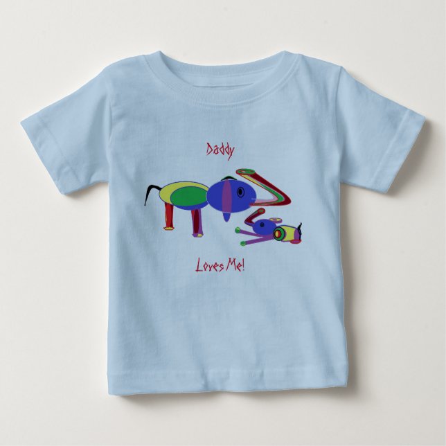 T-shirt Pour Bébé Papa m'aime (Devant)