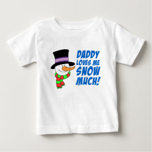 T-shirt Pour Bébé Papa M'Aime Beaucoup Neige