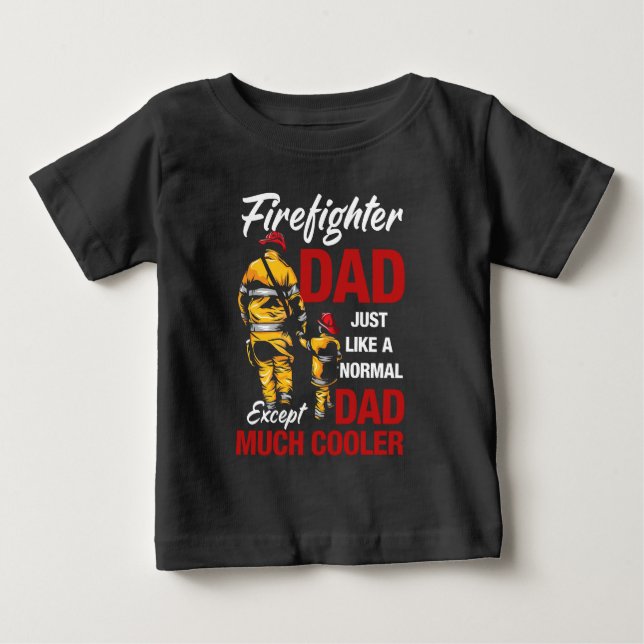 T-shirt Pour Bébé Papa pompier (Devant)