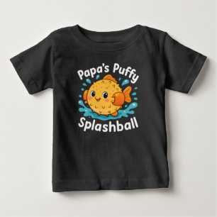 T-shirt Pour Bébé Papa’s Puffy Splashball Funny Water Fish