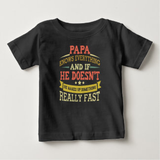 T-shirt Pour Bébé Papa sait tout