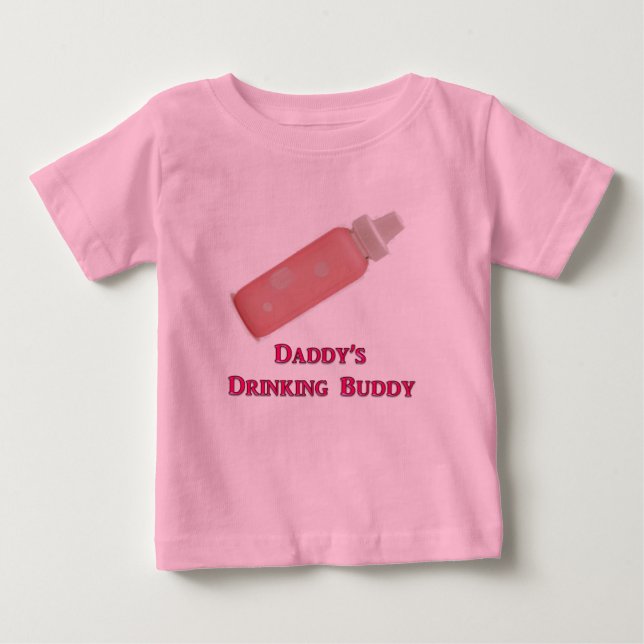 T-shirt Pour Bébé Papa's Drinking Buddy (Girl) (Devant)