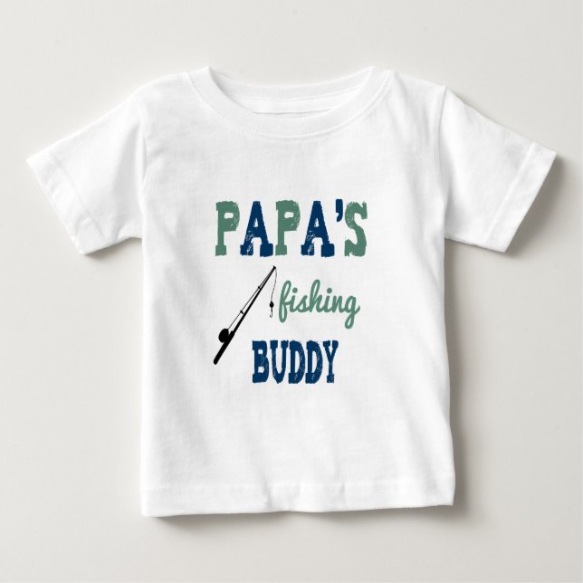 T-shirt Pour Bébé Papa's Fishing Buddy Baby Tee (bleu) (Devant)