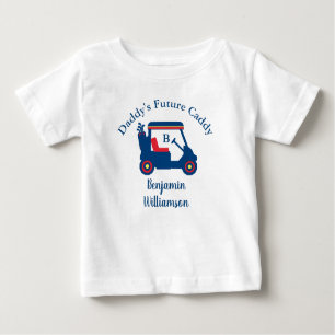 T-shirt Pour Bébé Papa's Little Dude Golf Panier Nom Monogramme