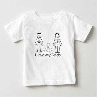 T-shirt Pour Bébé Papas personnalisables de LGBT 2 et un bébé