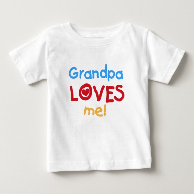 T-shirt Pour Bébé Papi m'aime (Devant)