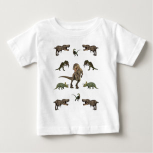T-shirt Pour Bébé Papier Dinosaure