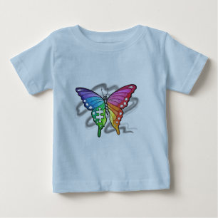 T-shirt Pour Bébé Papillon arc-en-ciel