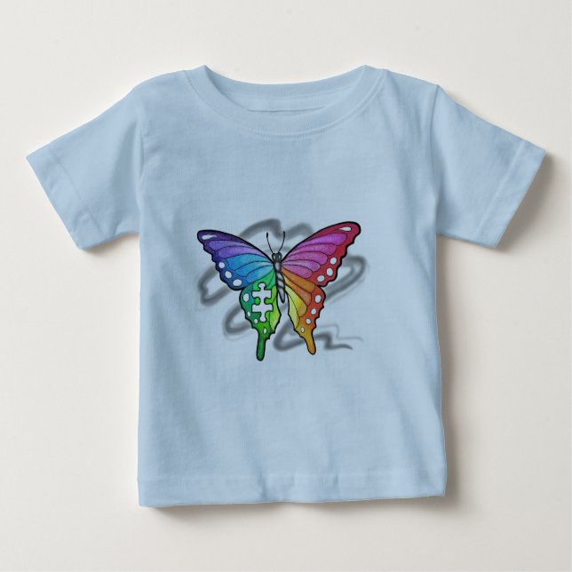 T-shirt Pour Bébé Papillon arc-en-ciel (Devant)