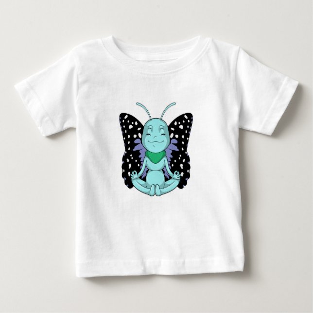 T-shirt Pour Bébé Papillon au Yoga Stretching Legs (Devant)