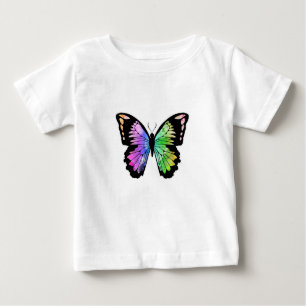 T-shirt Pour Bébé Papillon aux couleurs arc-en-ciel