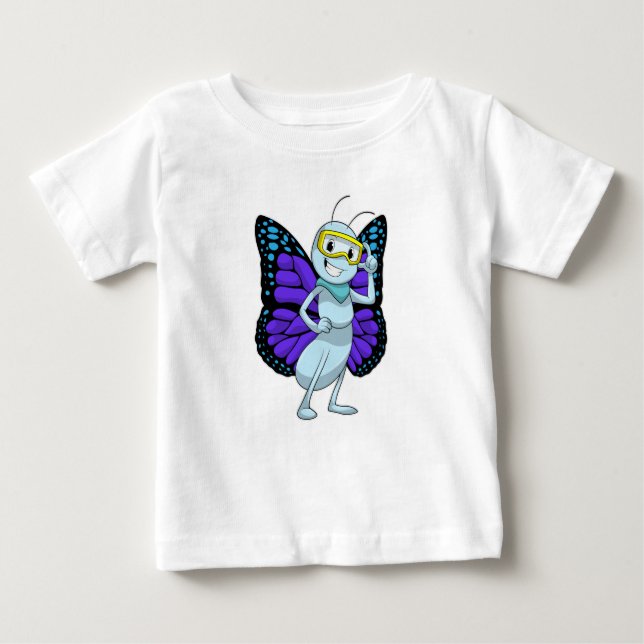 T-shirt Pour Bébé Papillon aux lunettes (Devant)