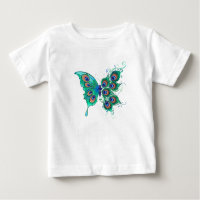 Papillon aux plumes de paon vert